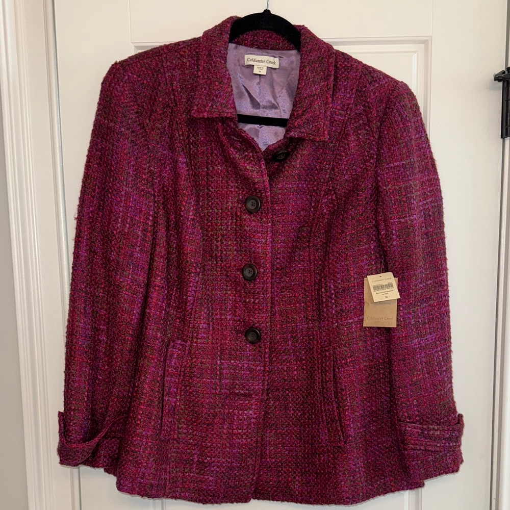 Coldwater Creek  Women's Rich Magenta Boucle Blazer